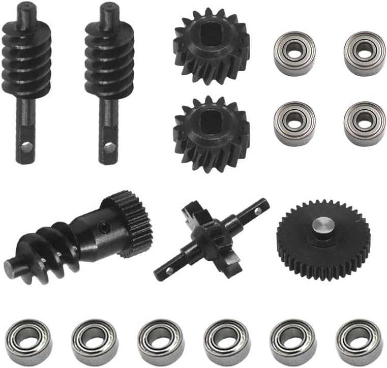 HotTeam Aluminum 17set Front/Rear axle 0.7'' Offset Brass Wheel and tire Gearbox and Rod Link Drive Shaft +4mm CVD 25mm Shock and Chassis with Magnet Fit Stock Body and Gear for AXIAL SCX30 RC Parts