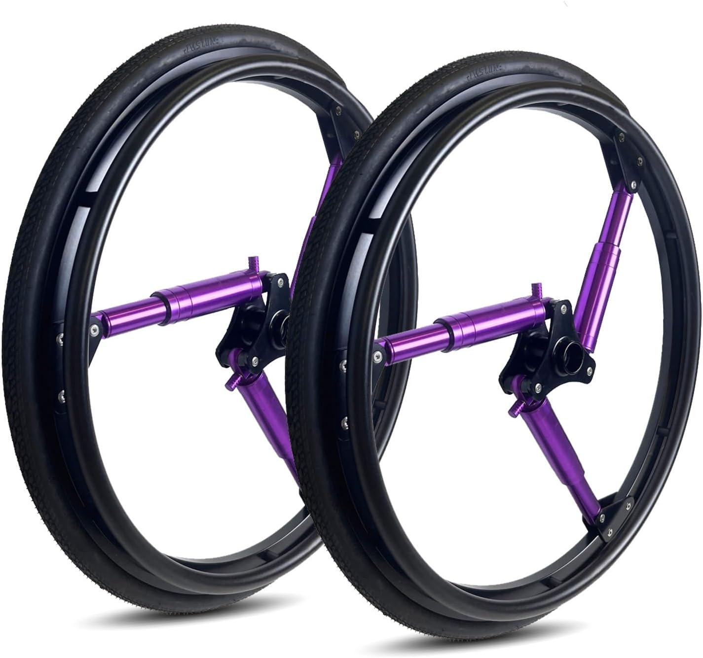 24 Inch Sports Wheelchair Rear Wheel Replacement 2PCS, 24×1(25-540) Inflatable Polyurethane Tire, Titanium Alloy Shock-Absorbing