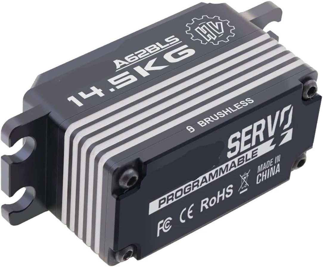 A62BLS 14.5KG Brushless Short Body Servo Digital Metal Housing Gear Motor Suitable for 1/8 1/10(A62BLS 14.4kg Servo)