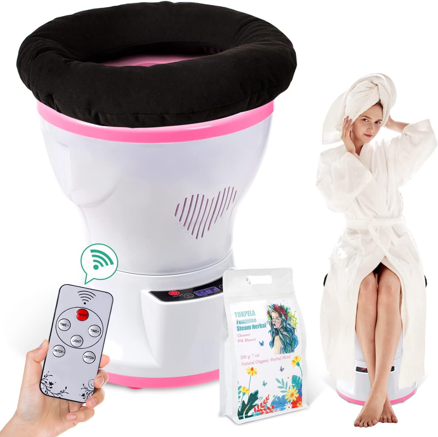 TOKPELA Yoni Steam Pot, Yoni Steam Kit, Yoni steamer, V Steam With 20 Bags Yoni Herbs, Yoni Seat for Women Cleaning, Ph Balance, Postpartum Care and more