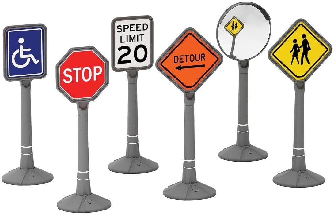 Kaplan Early Learning Jumbo Traffic Signs - Set of 5