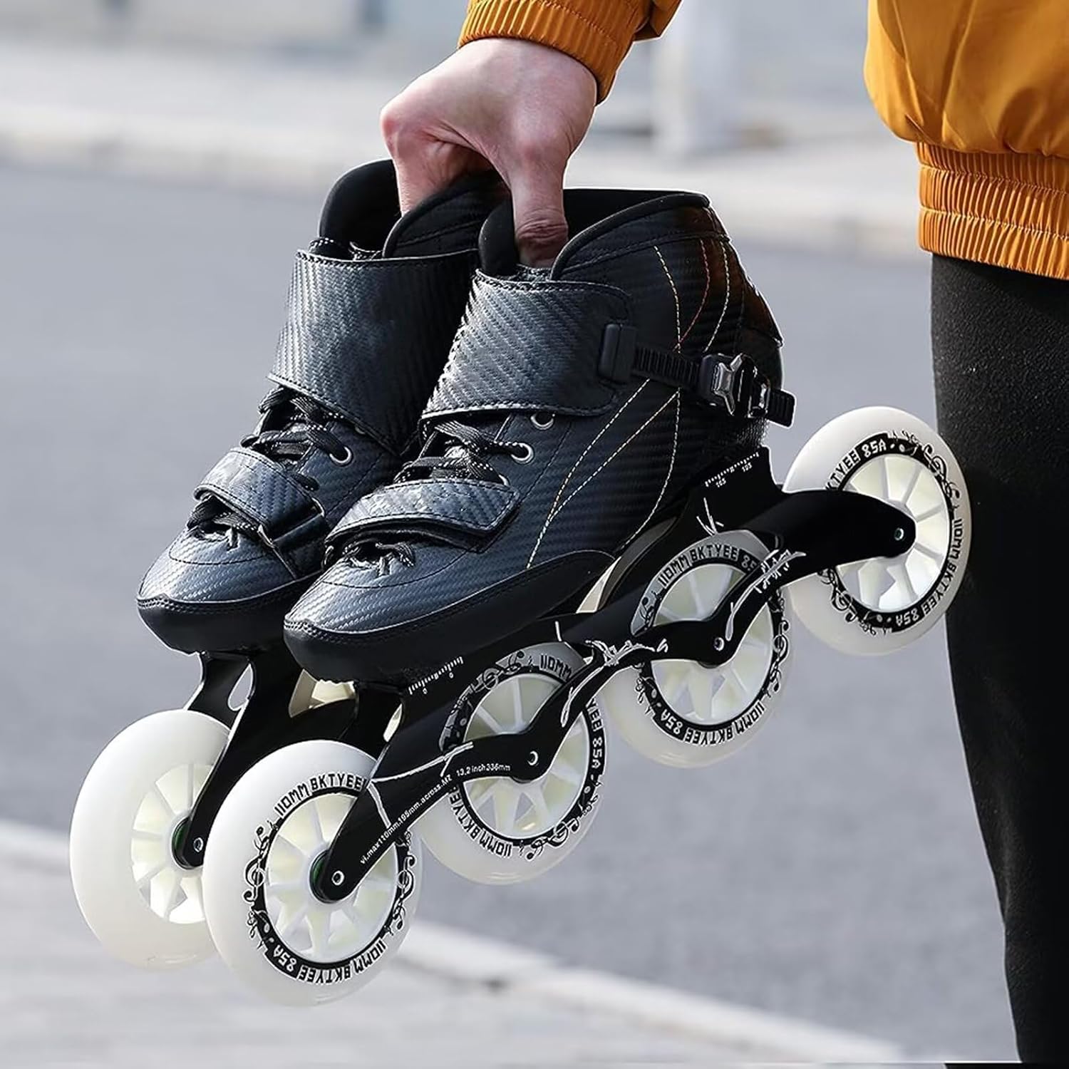 Men's and Women's Inline Roller Skates - 4 Wheels Professional Speed Skating Blades Shoes Outdoor & Indoor Ideal for Boys Girls