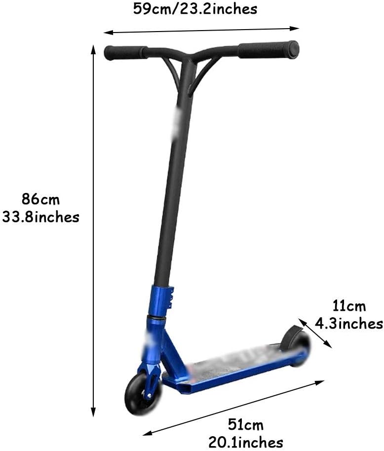 Scooters Kick Scooter for Adults Teens, Elite Pro Stunt Scooters, Freestyle Trick Scooter, Advanced Competition-Ready (Color : Blue, Size : 51 * 59 * 86cm)
