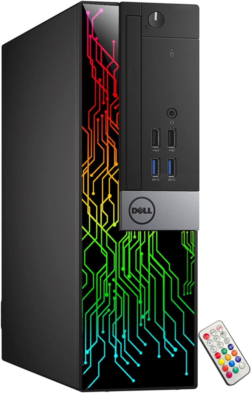 Dell OptiPlex Desktop Customized RGB Lights Computer Intel Core i5 6500 3.2 GHz 8GB RAM 256GB SSD Windows 11 Pro WiFi, Gaming PC Keyboard & Mouse HDMI (Renewed)