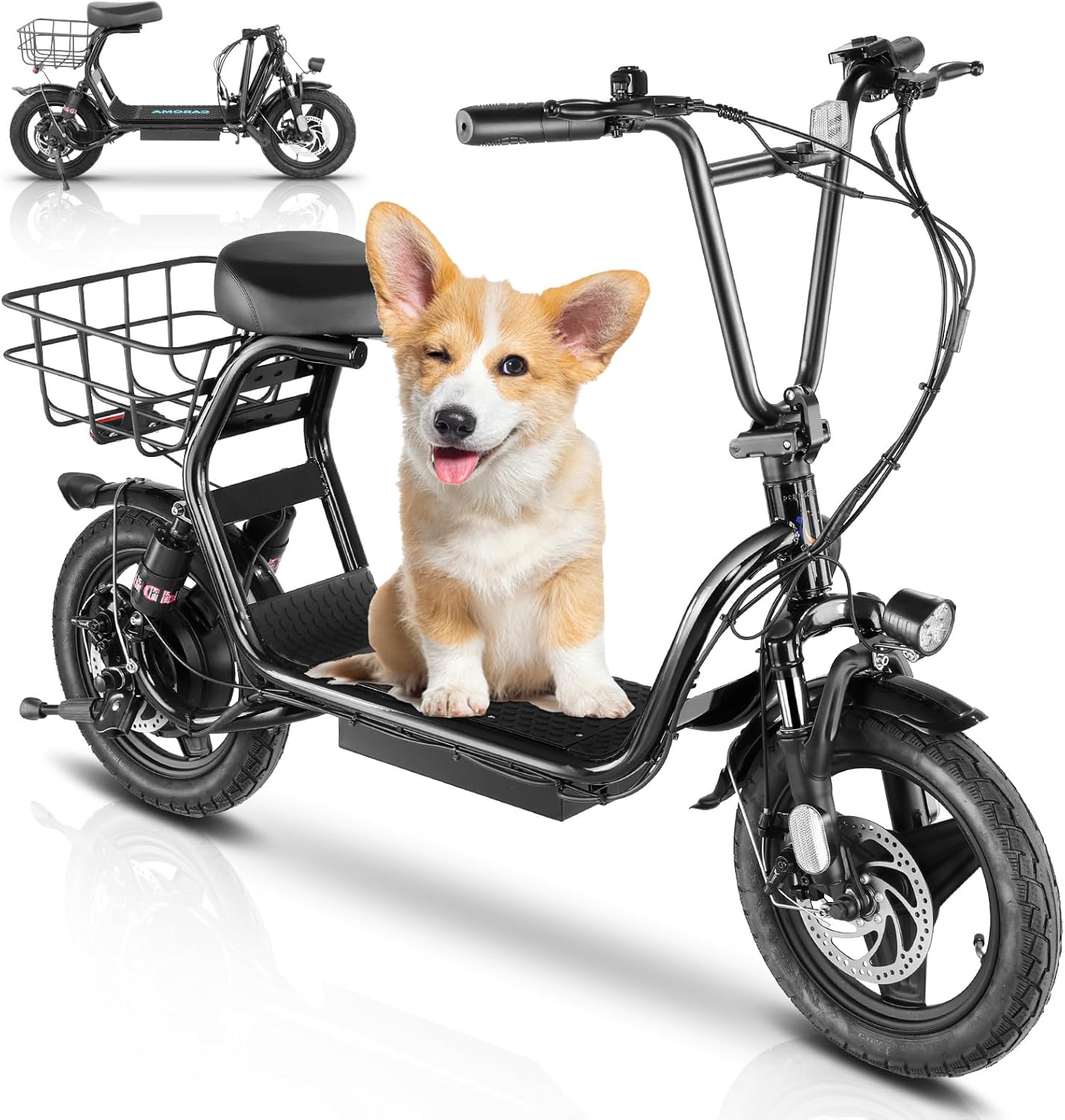 Caroma Electric Scooter for Adults with Seat, 800/1200W Motor, Max 30Miles Ranges&20Mph, 14