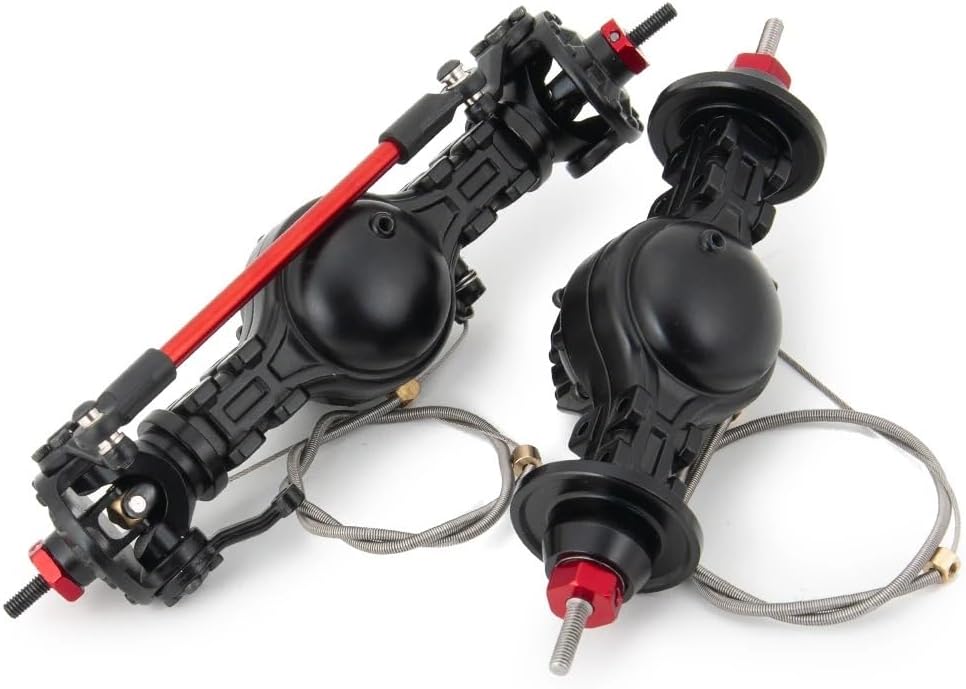 CNC Metal Front and Rear Axle Differential Upgrade Accessory Compatible with Compatible 1/14 RC Trailer Tow Drag(Front and Rear)