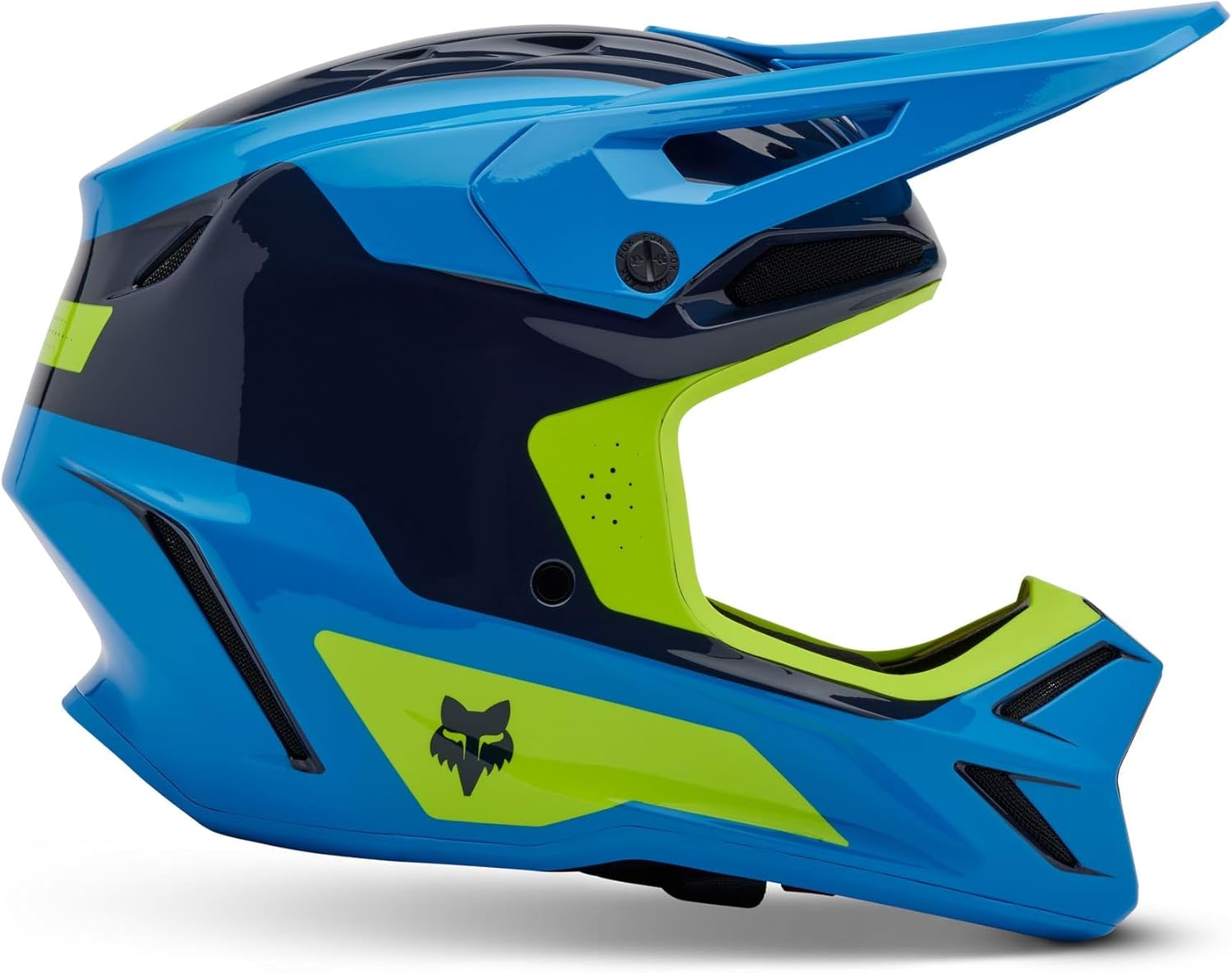 Fox Racing Youth V3 Motocross Dirt Bike Helmet, True Blue, Small