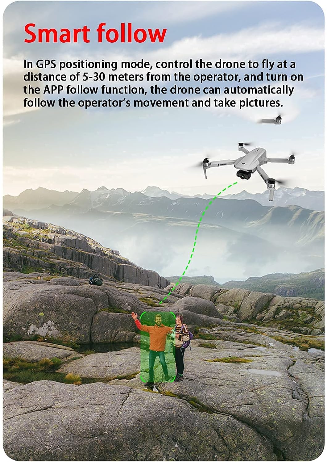 Drone with 8K Camera 2 Axis Gimbal Quadcopter with 30 Mins Flight Time 5G FPV Live Video Brushless Motor 50x Zoom Follow Me Waypoints