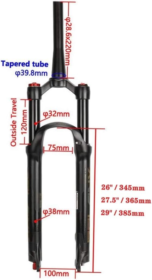 Suspension Fork, 26/27.5/29 Inch Bike 1-1/8