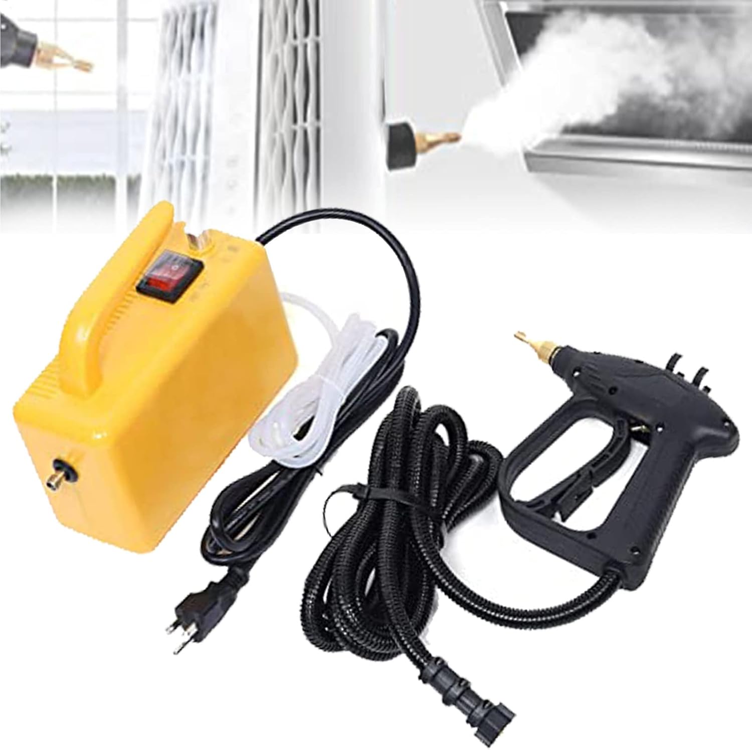 XYEJL Handheld Steam Cleaner High Pressure Steam Cleaner Machine All Around High Temperature Steamers Cleaner Machine for Home Cleaning Powerful Steam Tool 1700W 110V,Yellow