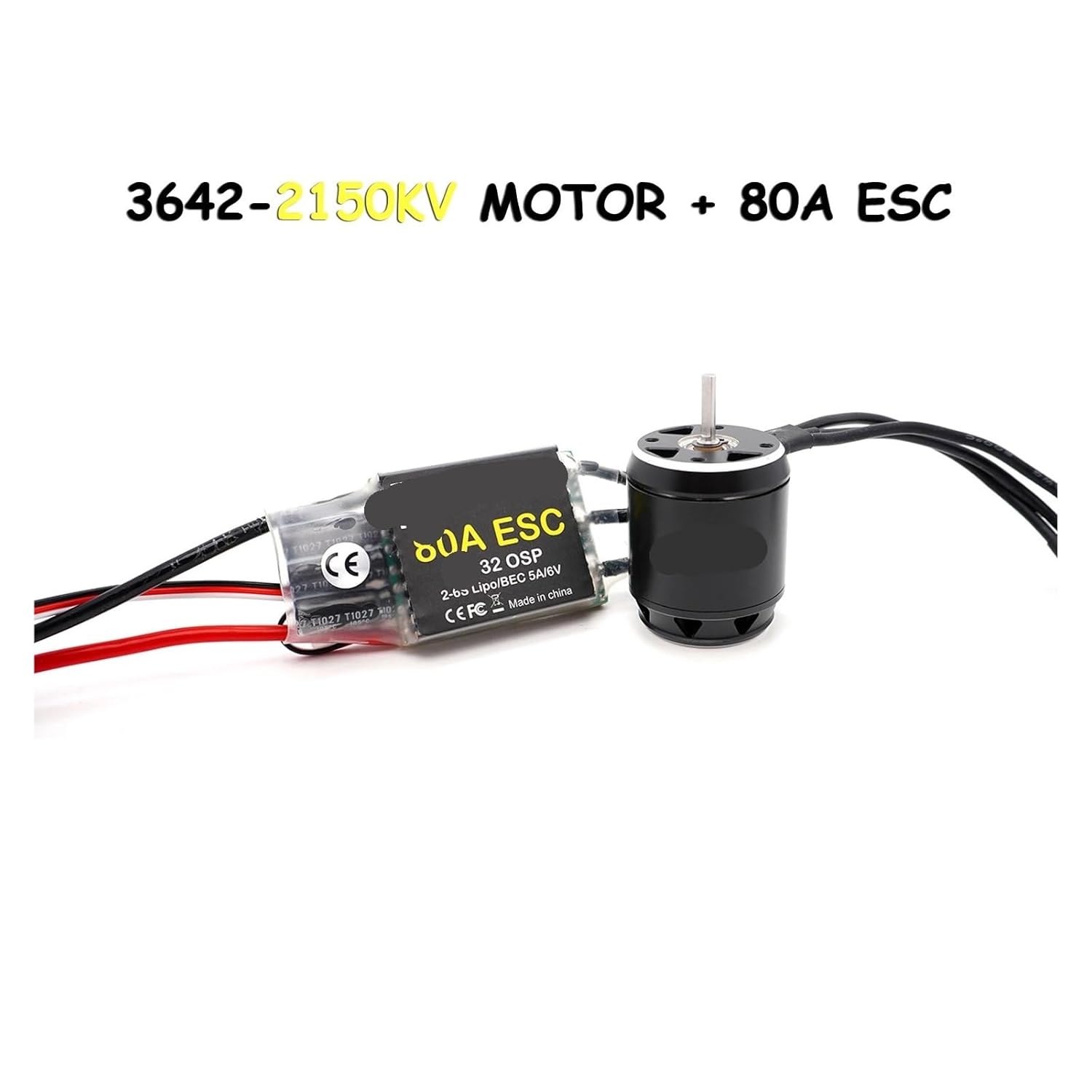 3642 Outer Rotor brushless Motor AM32 80A ESC Combination Set(3642-2150KV 80A)