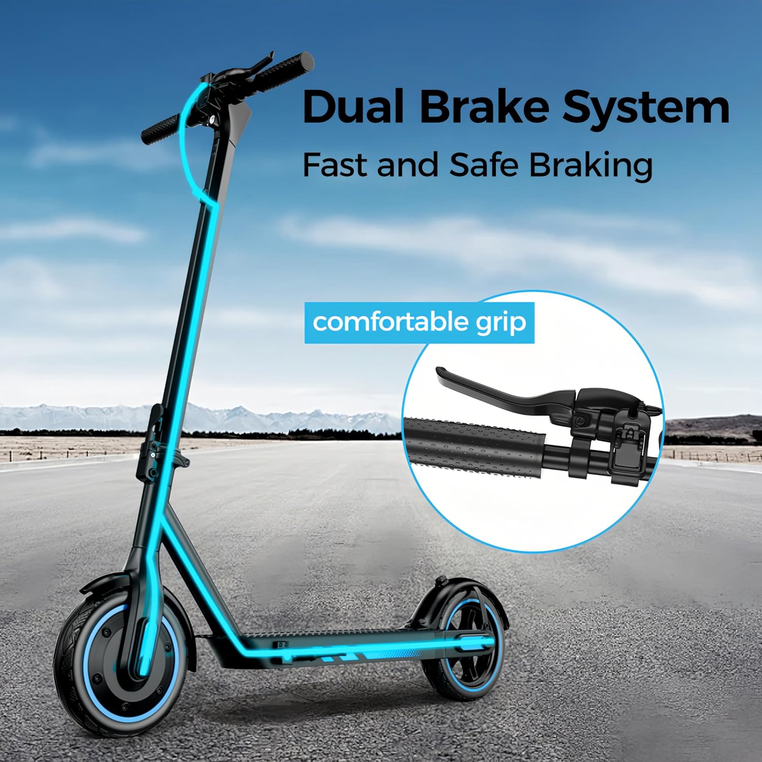 Electric Scooter Adults, 500W Motor E-Scooter, 25 MPH Top Speed and 22 Miles Range, Foldable Escooter with Dual Braking and App Control