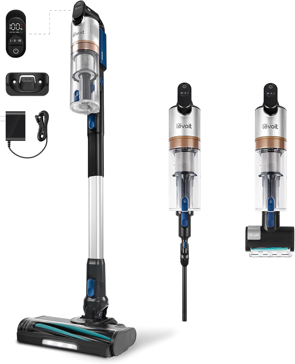 LEVOIT Cordless Vacuum Cleaner with HEPA Filter, Stick Vac with Tangle-Resistant Design, Up to 60 Mins, Powerful Suction, Lightweight, Mini Motorized Brush, for Carpet, Hard Floor, Pet Hair, LVAC-300