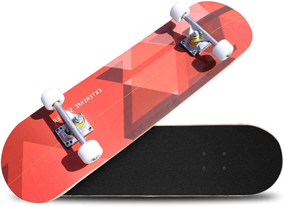 Skateboard Complete for Kids Teens Adults Beginners Double Kick Maple Deck Concave Cruiser Skateboard Birthday Gift for Boys Girls 80 x 20 cm