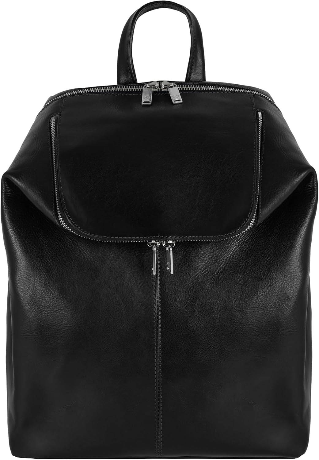 Time Resistance Leather Backpack - Unisex Business Rucksack Laptop Bag for Bag and Women (Black)