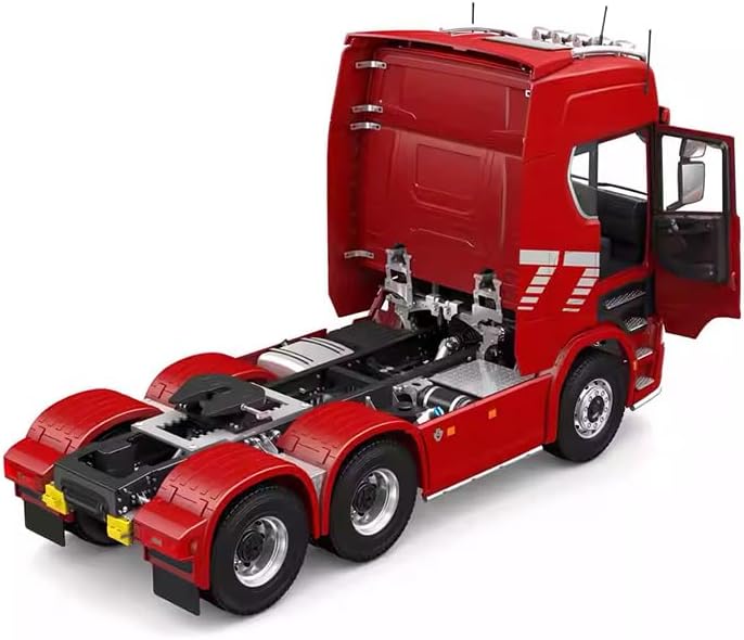 RC Truck, 1/14 Scale 2.4G 6x6 All Wheel Drive Full-Proportional RC Tractor Truck with 2-Speed & Realistic Sound and Lights, Vehicle Gift for Adults and Teens (RTR/Red)
