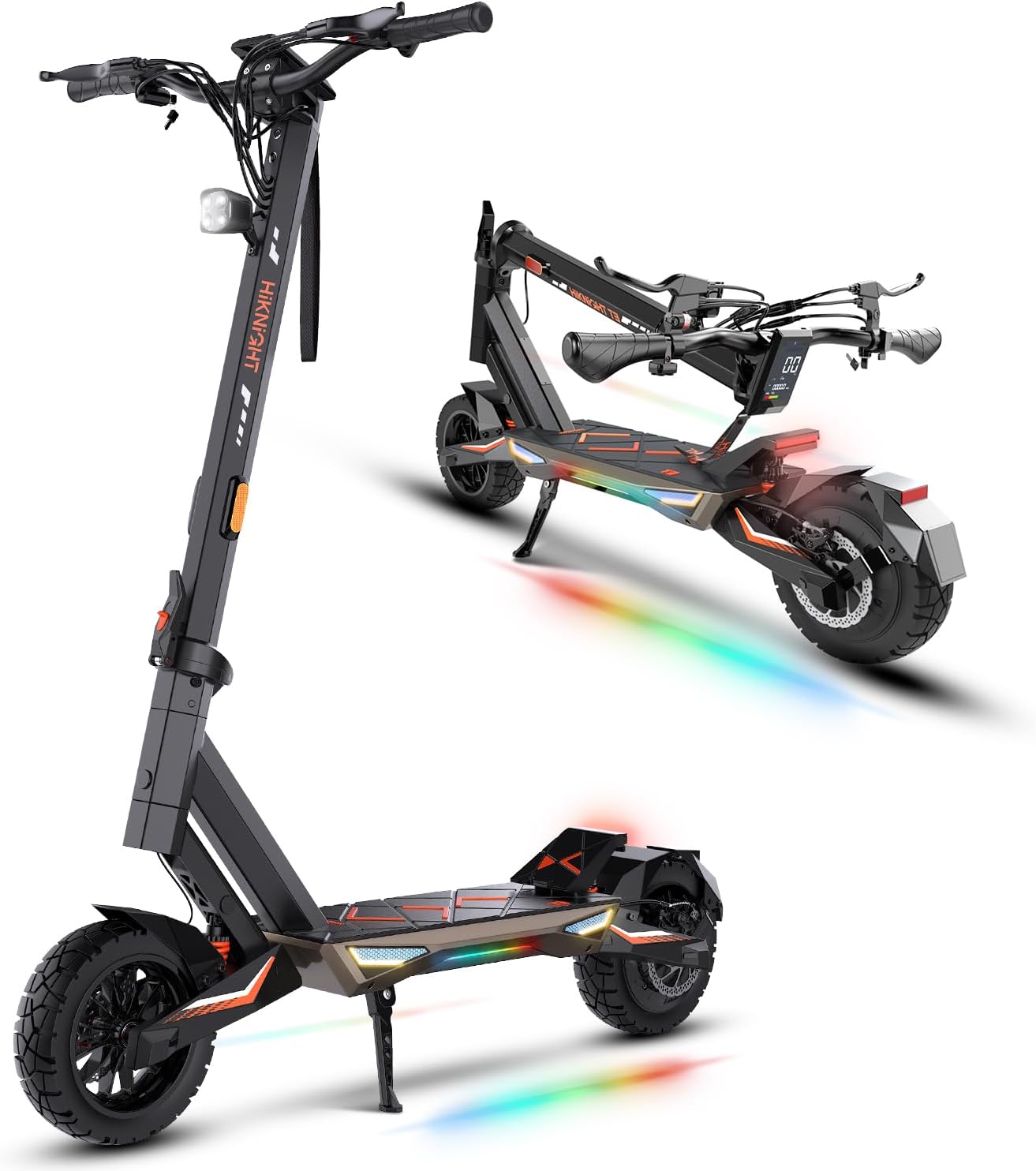 Electric Scooter, Fast 34Mph E-Scooter for Adults and Teens, 40 Miles Long Rang, 10 Inch Off-Road Tires, IP54 Waterproof, Portable and Foldable Escooter Commuter