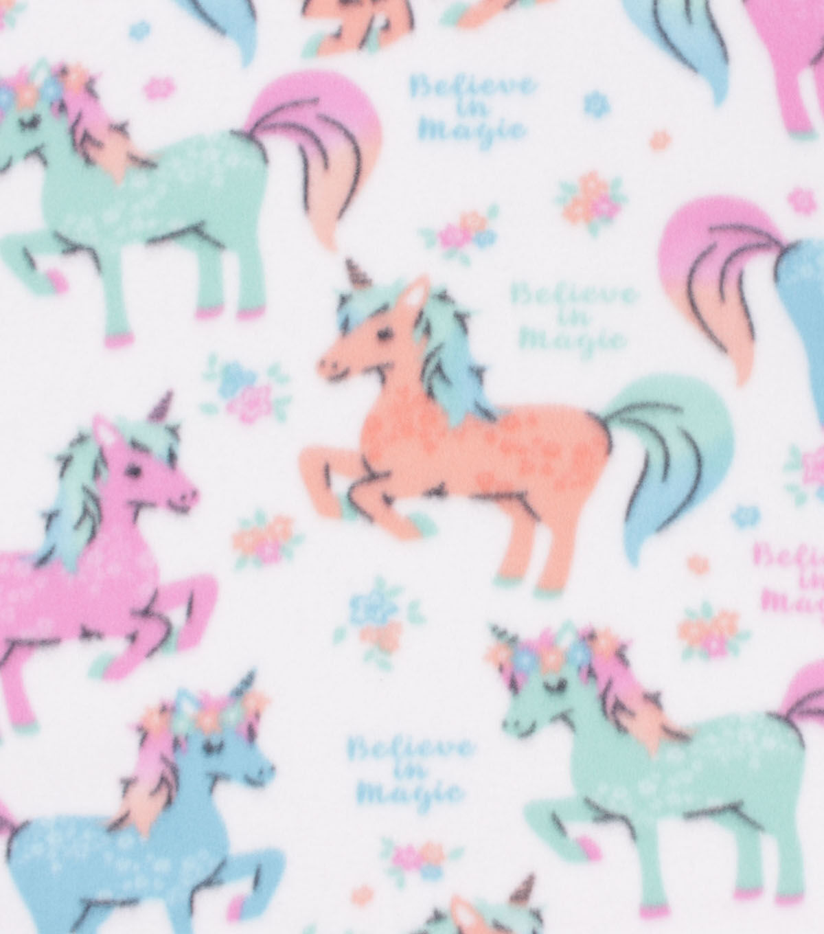Blizzard Fleece Fabric Believe in Magic Unicorn