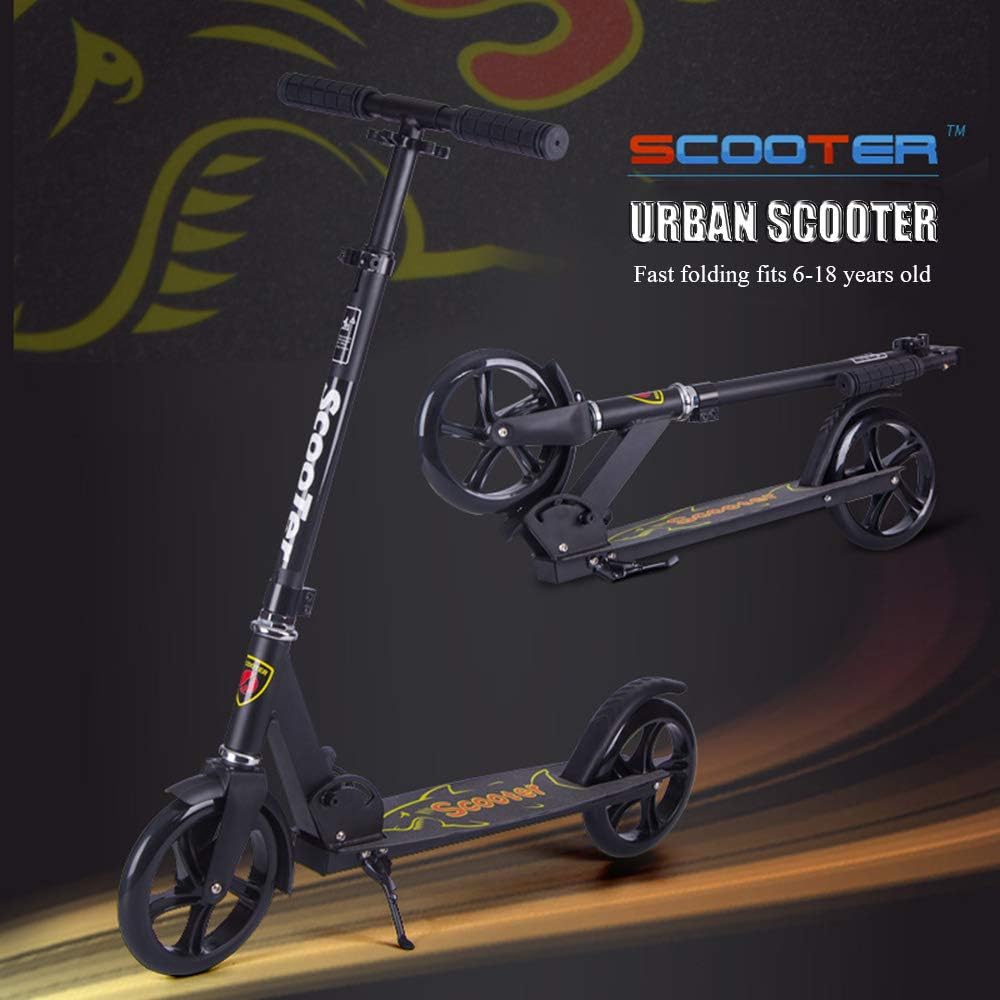 High End Scooter - Tornado City Scooter Brake Suspension, Foldable and Height-Adjustable Stunt Scooter, Freestyle Kick Scooter for Adults and Children