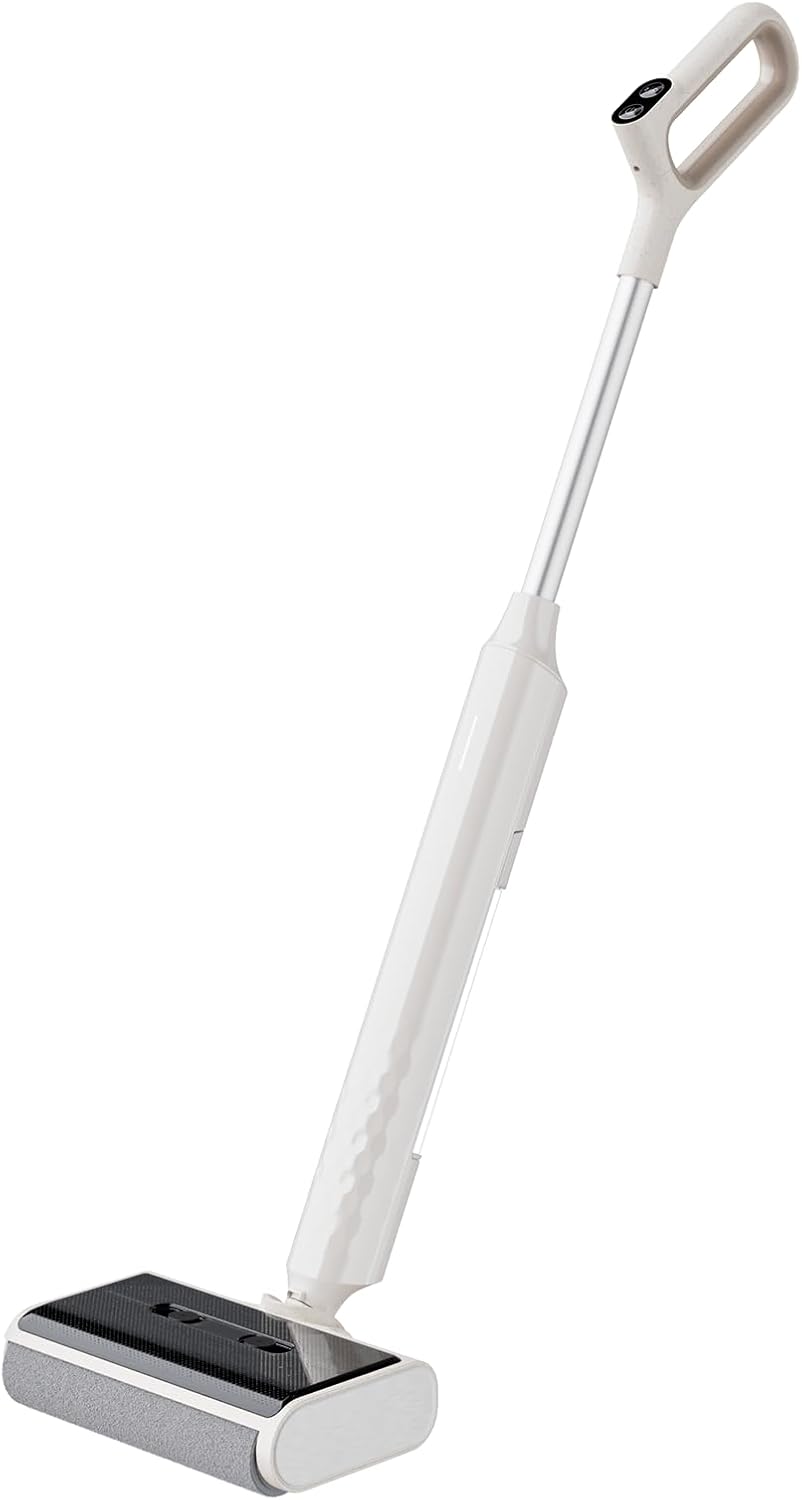 Lefant LS100 Wet Dry Vacuum,Cordless Vacuum Mop,60 Mins Runtime, Lightweight Floor Cleaner with 8.45oz Cleaning Solution,Ideal for Hard Floor and Pet Hair, Ivory White