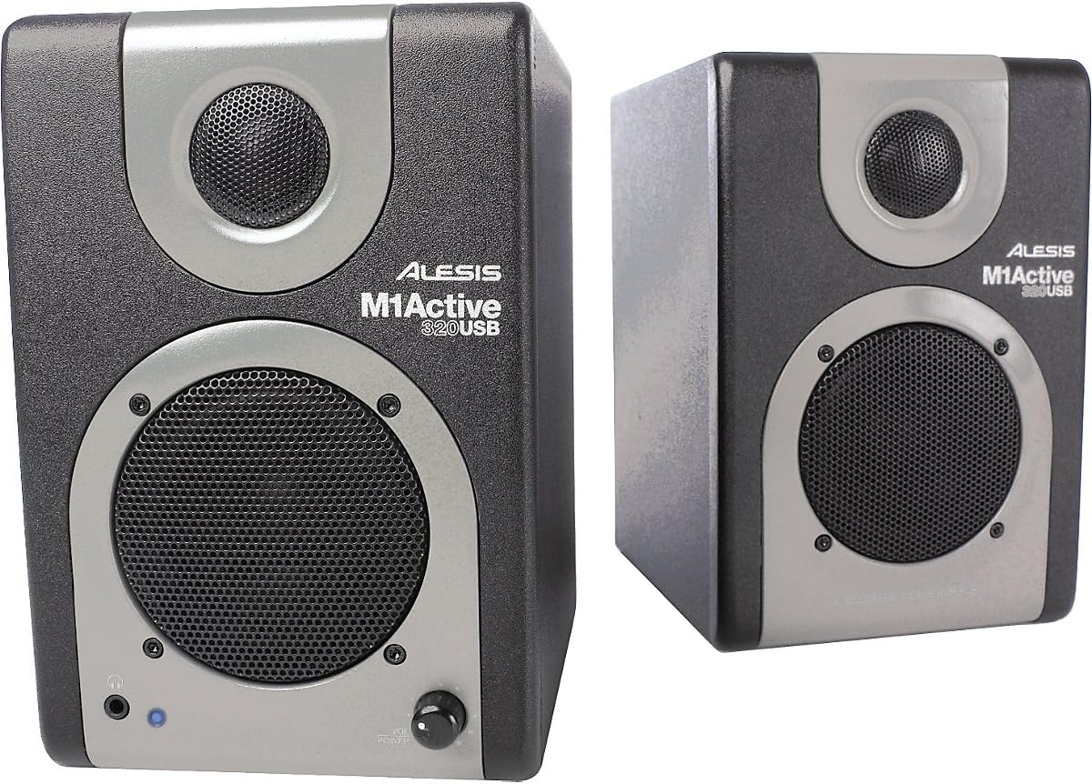 Alesis M1A320USBXUS Active 320 USB | Full-Range Studio Monitor Desktop Speakers with Bass Boost (Pair)