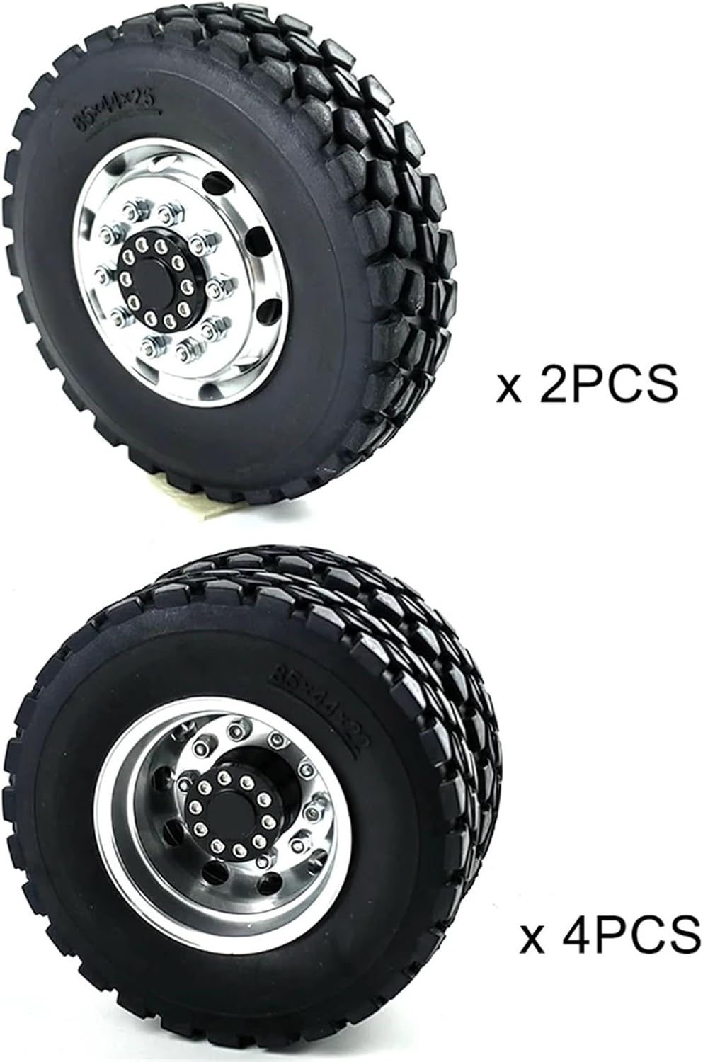 For Tamiya 1/14 Front Rear Wheel Tires Complete Set Metal Hub Rubber Tyre RC Tractor Truck Car Upgrade Parts Models
