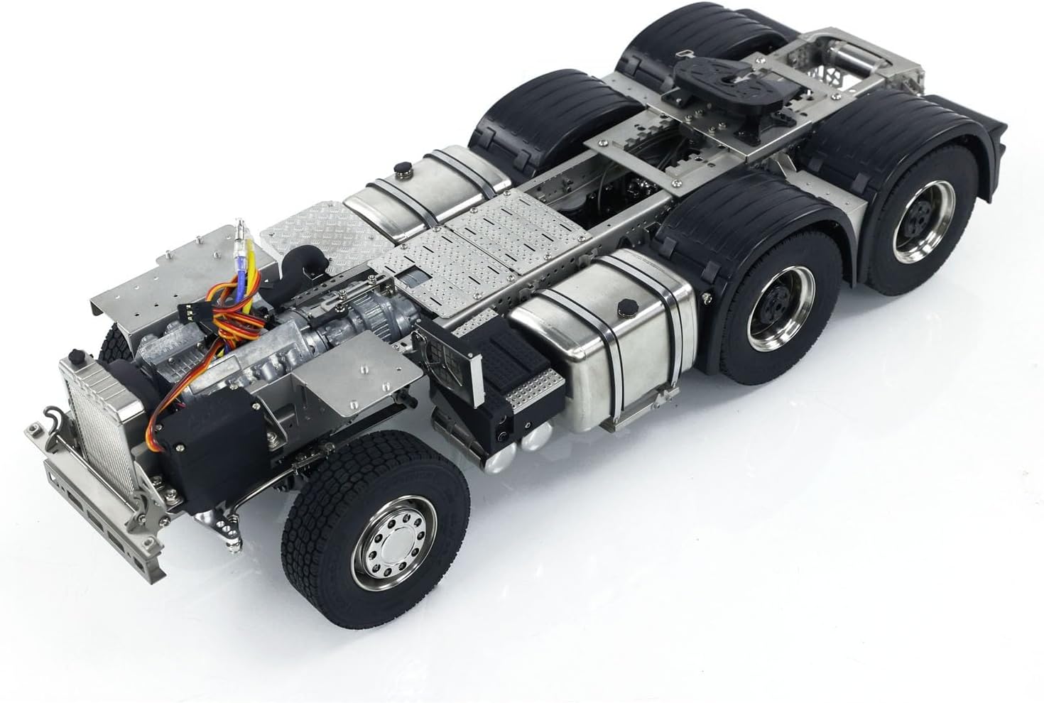 Metal 6X6 Chassis for 770S 1/14 RC Tractor Truck 3-Speed Transmission Model Servo Steering and Differential Lock