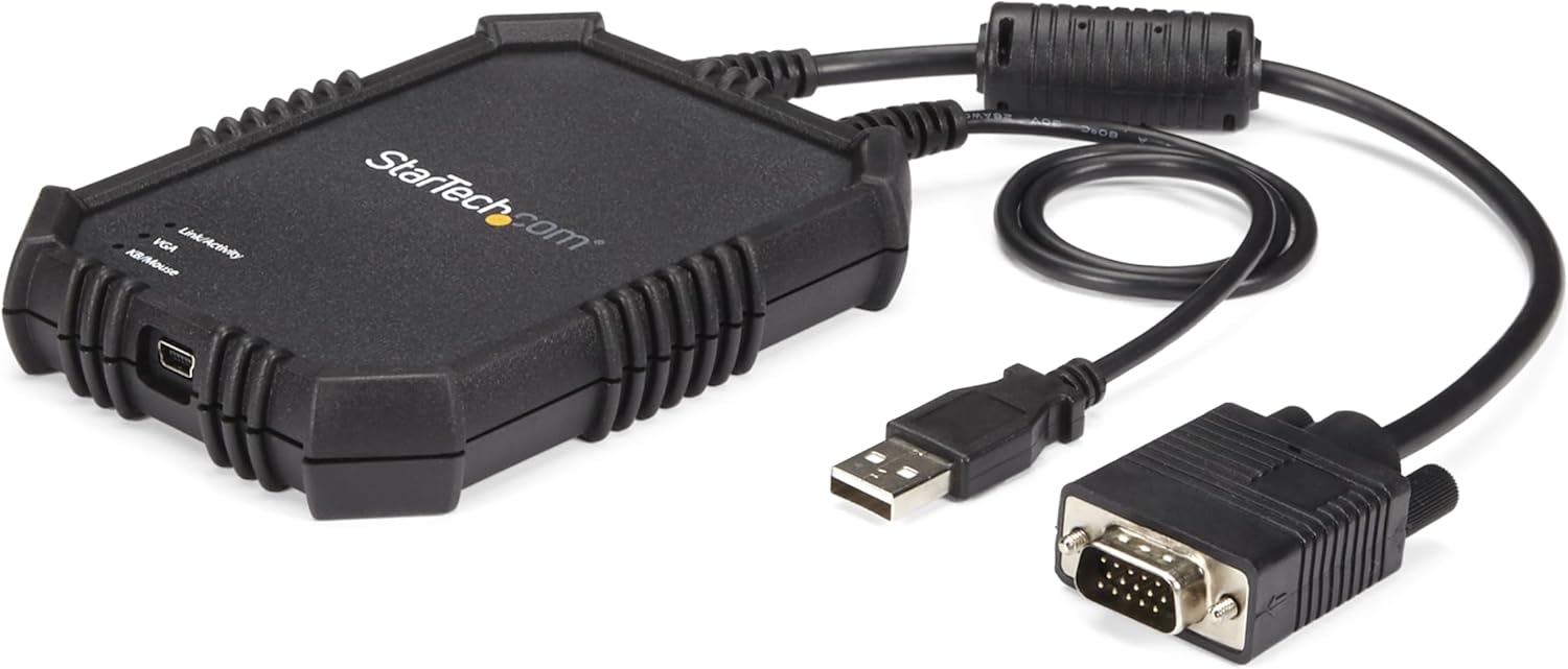 StarTech.com Rugged Laptop Crash Cart Adapter, USB/VGA KVM Console, File Transfer & Video Capture, Windows/Linux/MacOS - TAA