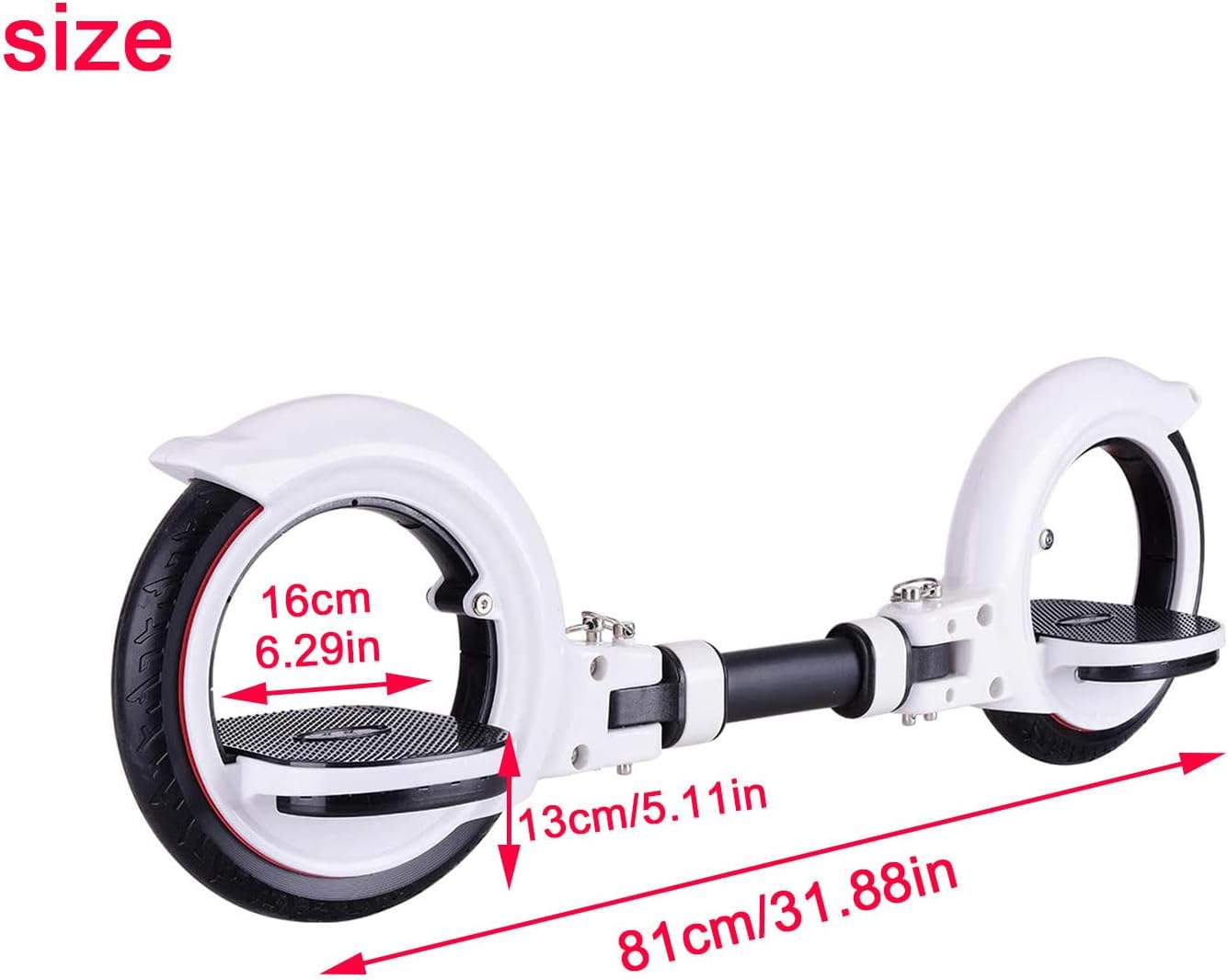 NIBHZ Adult Drift Board Vitality Car Two-Wheeled Skateboard Two Wheels Skate Board Skate Cycle Two Wheels Skateboard Easy to Carry Foldable Skateboard Great for Kids,White