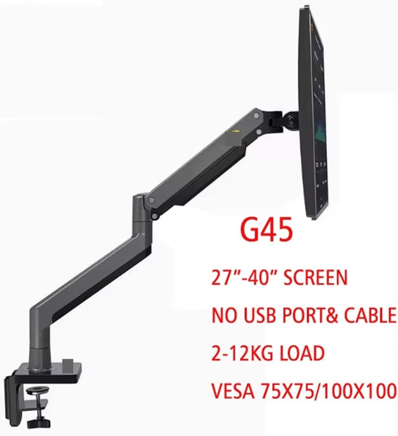 G40 G45 Gas Spring Arm 22-40 Inch Screen Desktop Monitor Stand 360 Degree Rotation 3-12KG 3-15kgs Monitor Mounting Arm(G45)