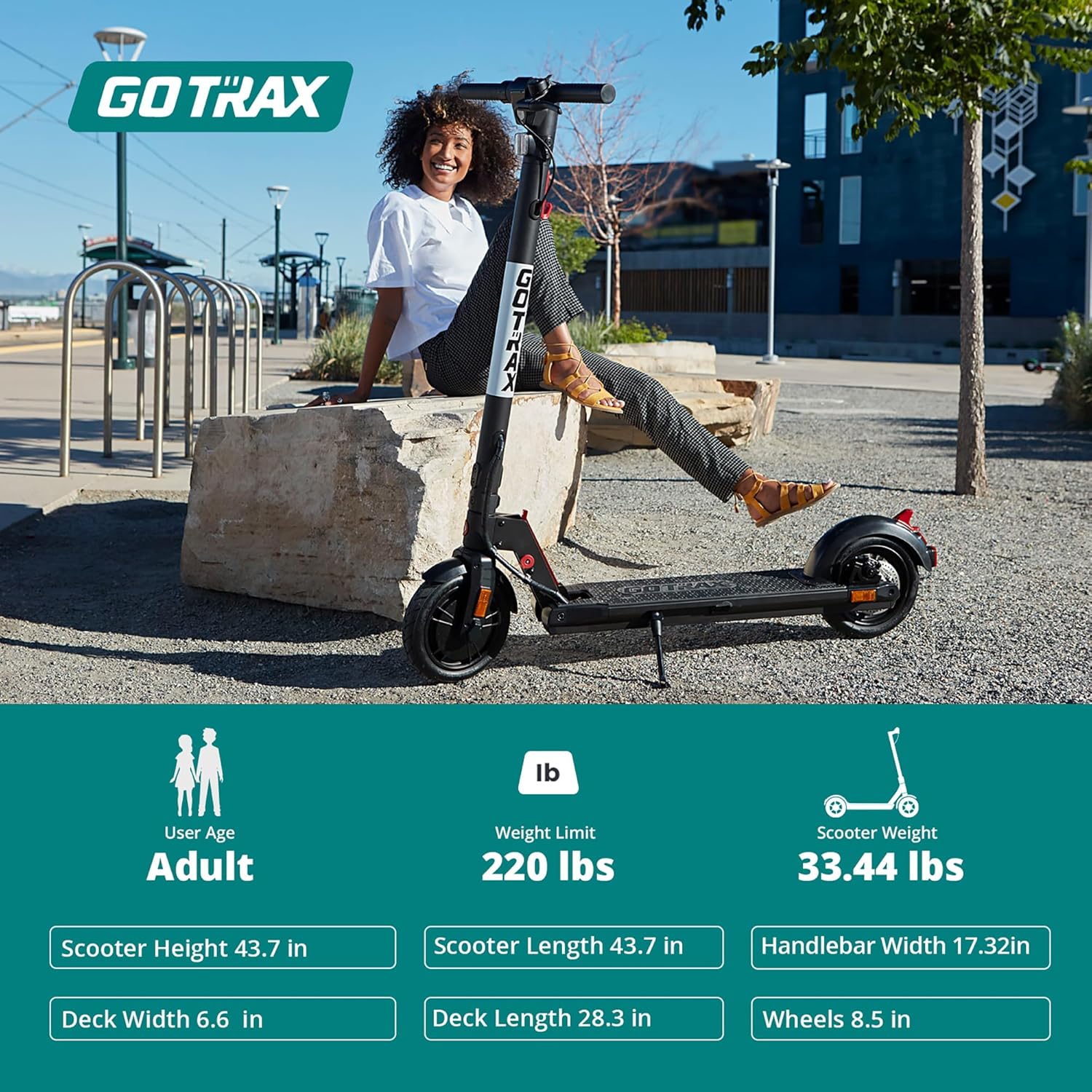 Gotrax XR Elite Electric Scooter for Adults, Max 16 Mile Range 15.5Mph Speed 300W Motor, 8.5