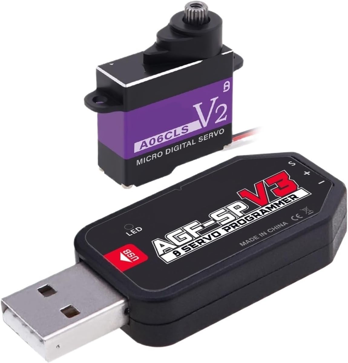 A06CLS V2 7g Gear 0.052 sec Fast 3.0KG Programmable Servo(Combo Set 1)