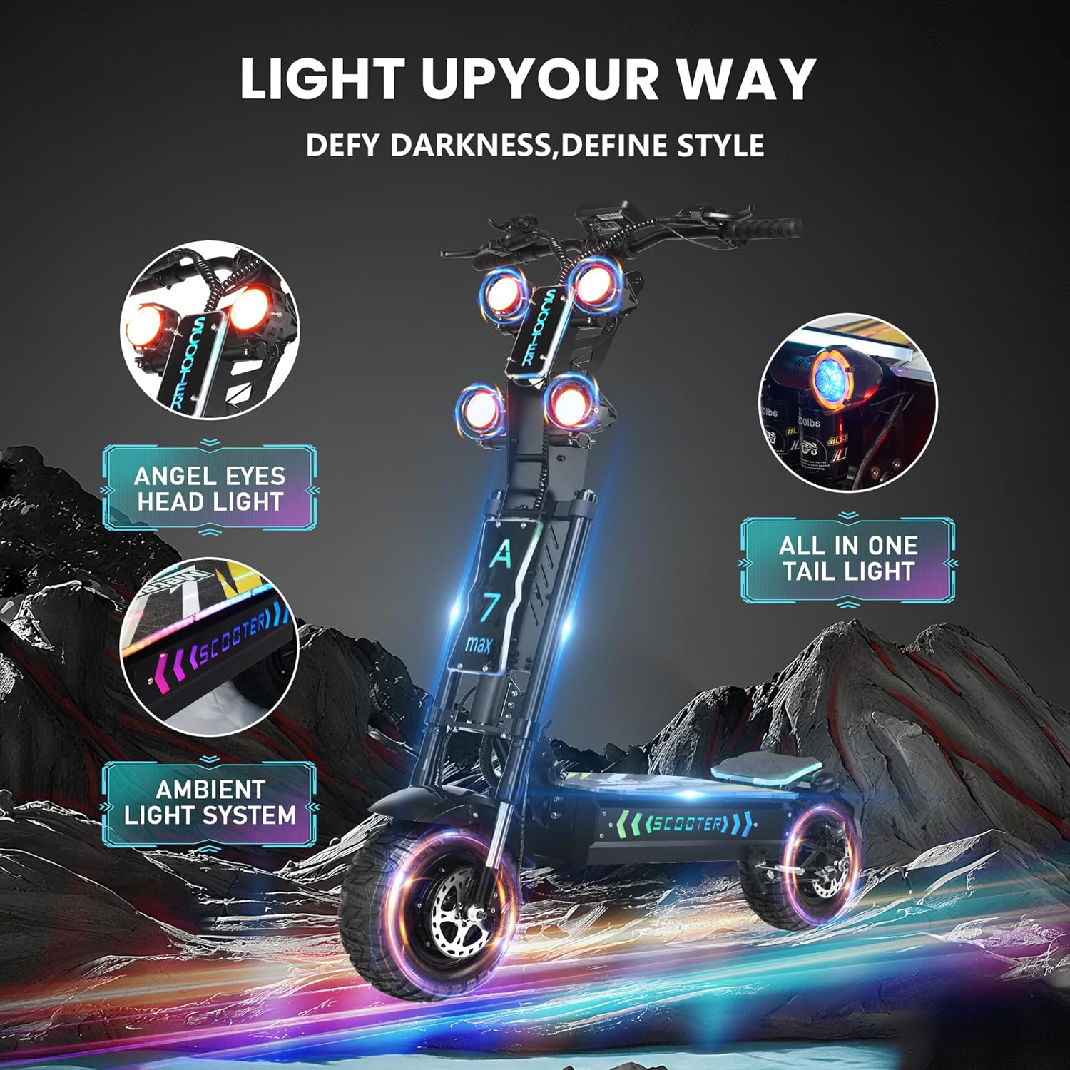 Electric Scooter for Adults, 10000W Dual Motor, 68 MPH Max Speed, 72V Removable Battery, 13