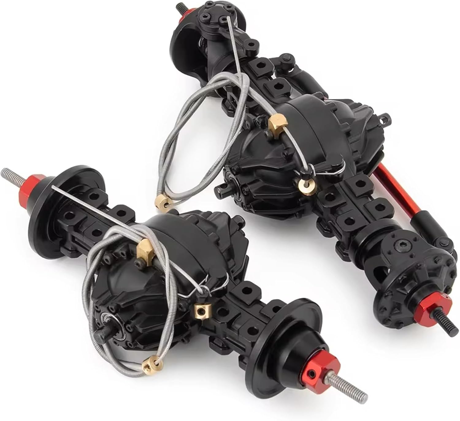 RC Front Rear Drive Axle Compatible with Tamiya 1/14 RC Trailer Tractor Tow Drag Truck Part CNC Metal Front Rear Axle Differential Axle Built-in Gear