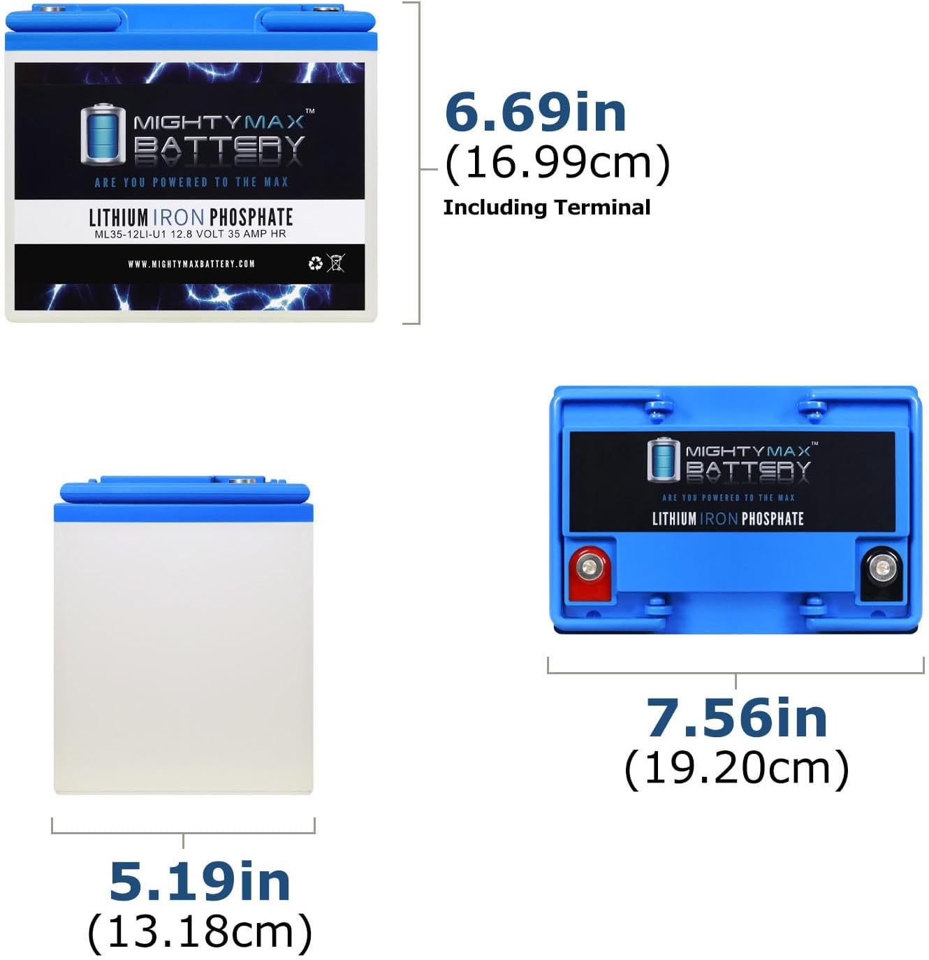 Mighty Max Battery 12V 35AH U1 Lithium Replacement Battery Compatible with Drive Medical Design Phantom Travel Scooter - 4 Pack