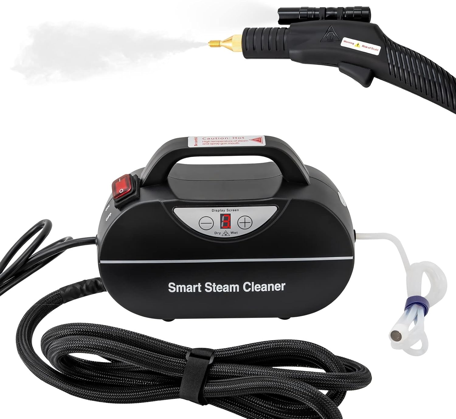 Multifunction Handheld Steam Cleaner, 1800W Car Steam Cleaners for Home Use, High Pressure Steam Clean Mobile Cleaning Machine, Electric Portable Steamer for Cleaning (Black)