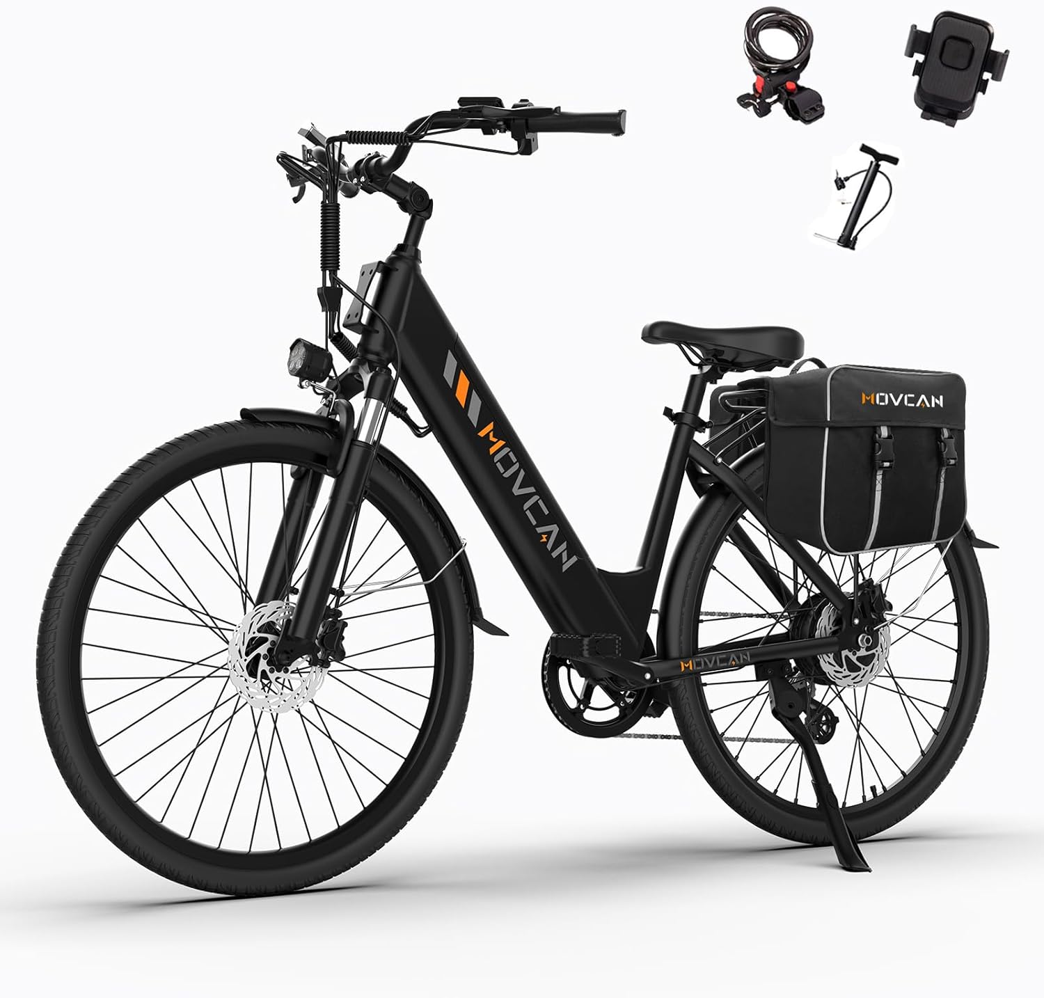 Movcan V80 Electric Bike, 1000W Motor 28MPH 26'' City Cruiser Ebike for Adults, 48V 13Ah Removable Battery Up to 70 Miles, 7-Speed Dual Disc Brake, Mountain E-Bike for Commuting
