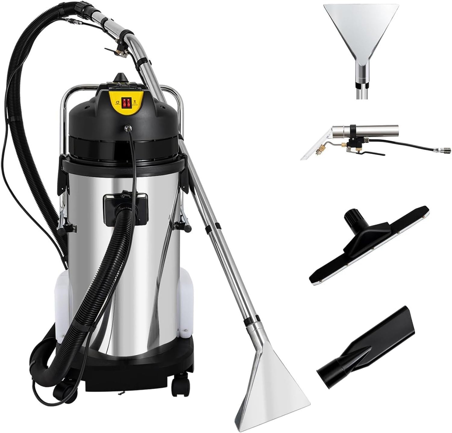 DHMYDPDZ 40L/11Gal Commercial Carpet Cleaning Machine,3 in 1 Carpet Spraying Floor Brush Cleaner,E-xtractor Vacuum Deep Cleaning Washing Machine, Carpets E-xtractor for Car Detailing