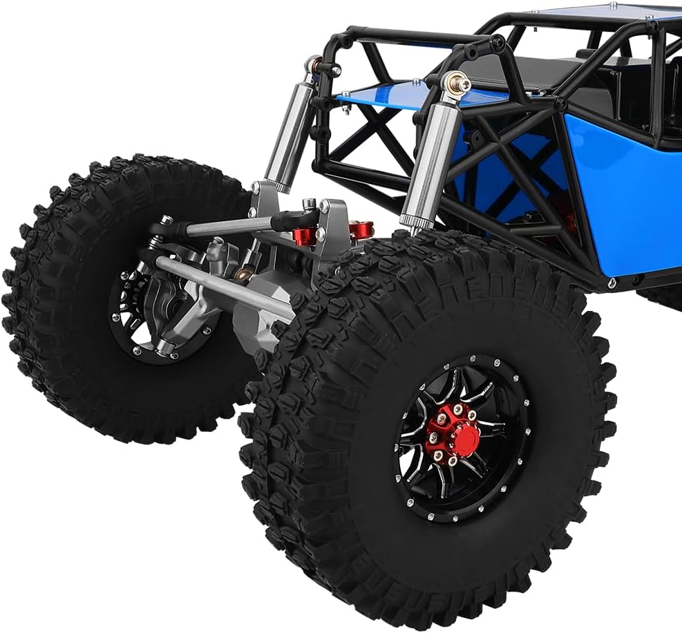 Metal DIY 330mm Wheelbase Rock Buggy Frame Chassis Crawler with VP Element Enduro Portal Axle Nylon Tube Roll Cage for 1/10 RC Crawler Axial SCX10 II Upgrades (Blue)