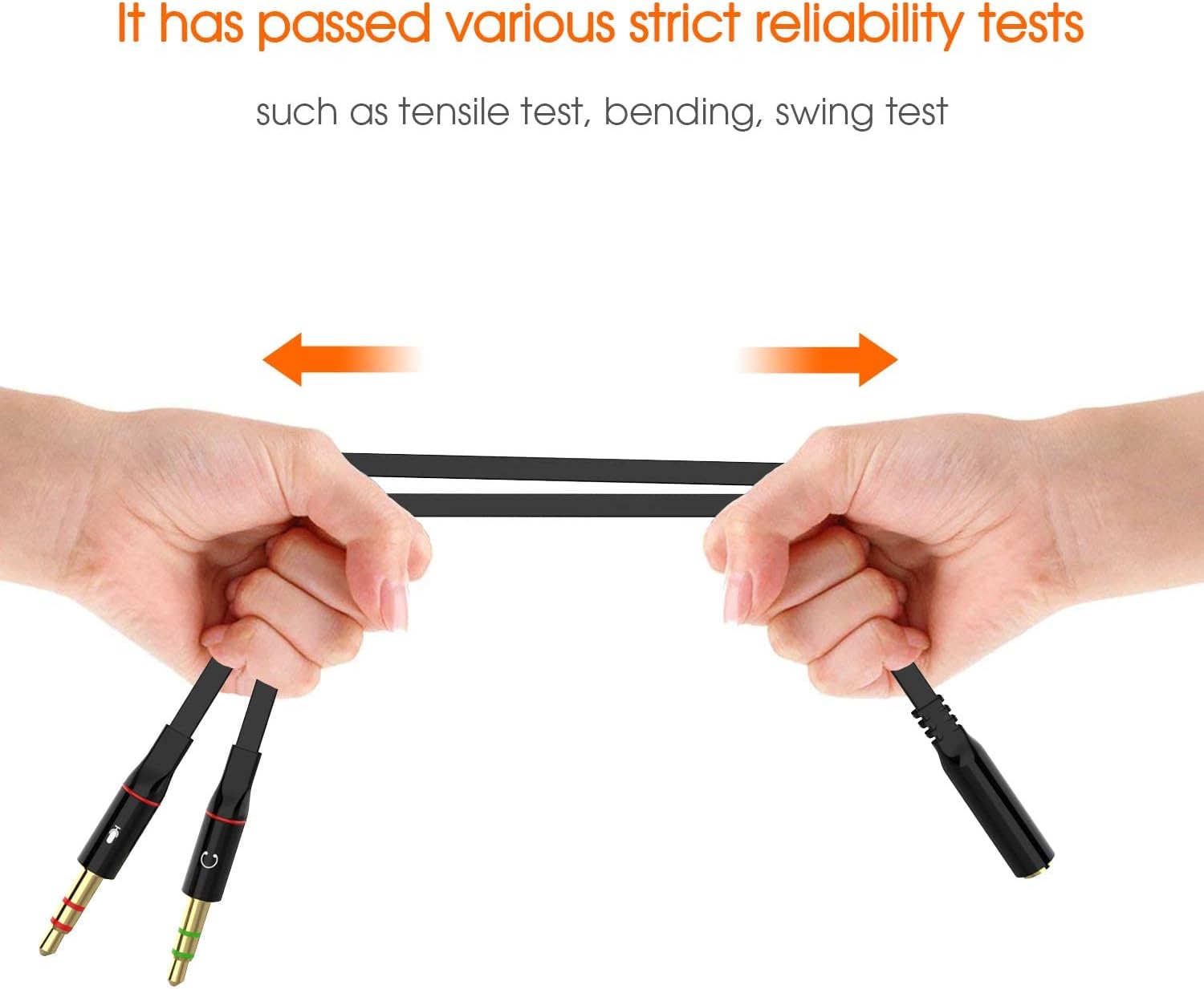 Maeline Headphone Splitter Adapter, 3.5mm Mic Cable for Computer, Headset 3.5mm Female to 2 Dual Male Microphone Audio Stereo Jack Earphones Port to Gaming Speaker PC - 100 Pack