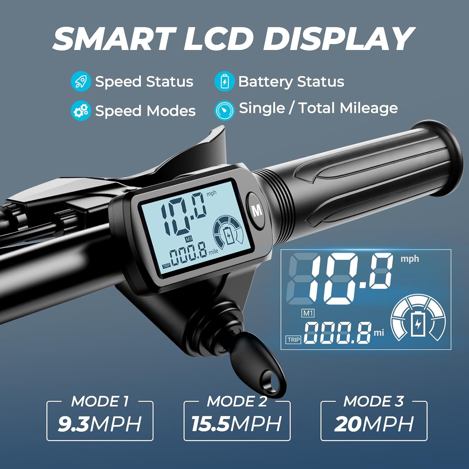 WINDHORSE 850W Peak Electric Scooter with Seat, 20MPH & 25 Miles Range, Dual Suspension, 3 Gear Speed, Cruise Control, 14
