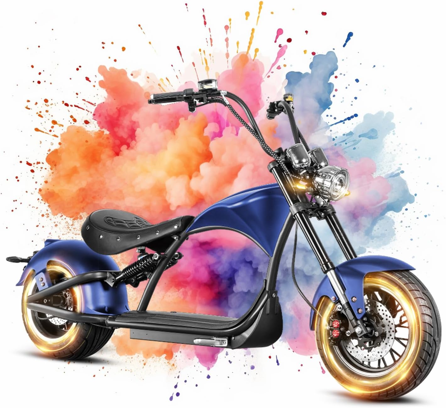 Eahora 2000W M1P Electric Motorcycle for Adults 60V 30Ah Battery, 37 MPH 40 Miles Range Electric Mopeds Full Suspension Dual Hydraulic Brakes 2 Persons Street Legal Electric Motorcycle