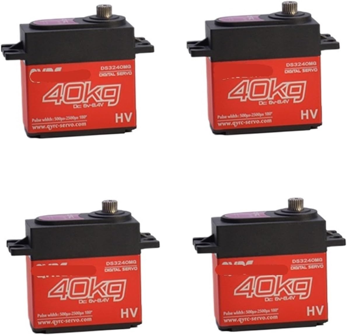 4pcs Waterproof Servo 20Kg 25Kg 30Kg 35Kg 40Kg High Speed ​​Metal Gear Digital Servo Suitable for 1/8 1/10 Scale(4x40kg 270 Degree)