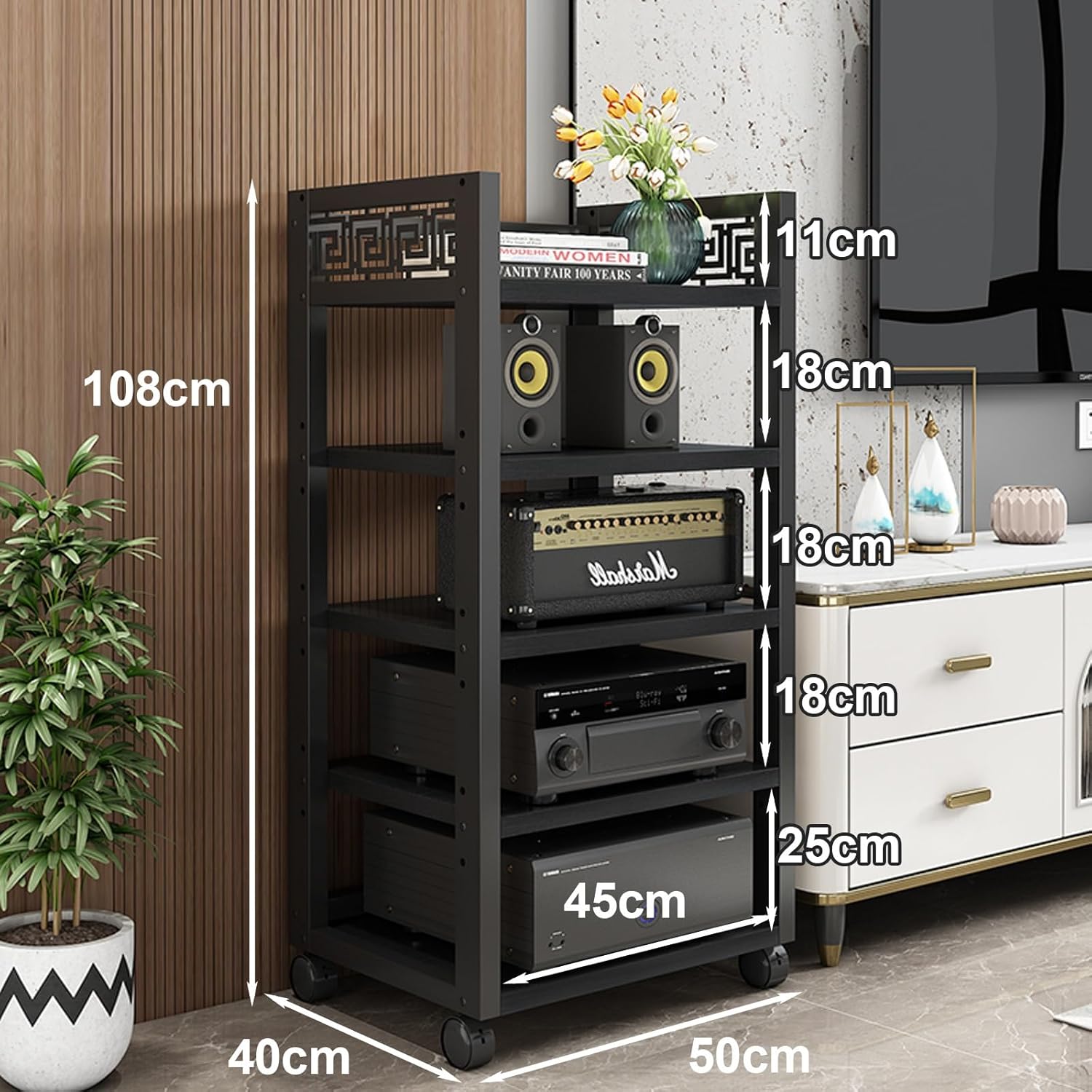 YIFAIIX 5 Tiers Corner Media Stand