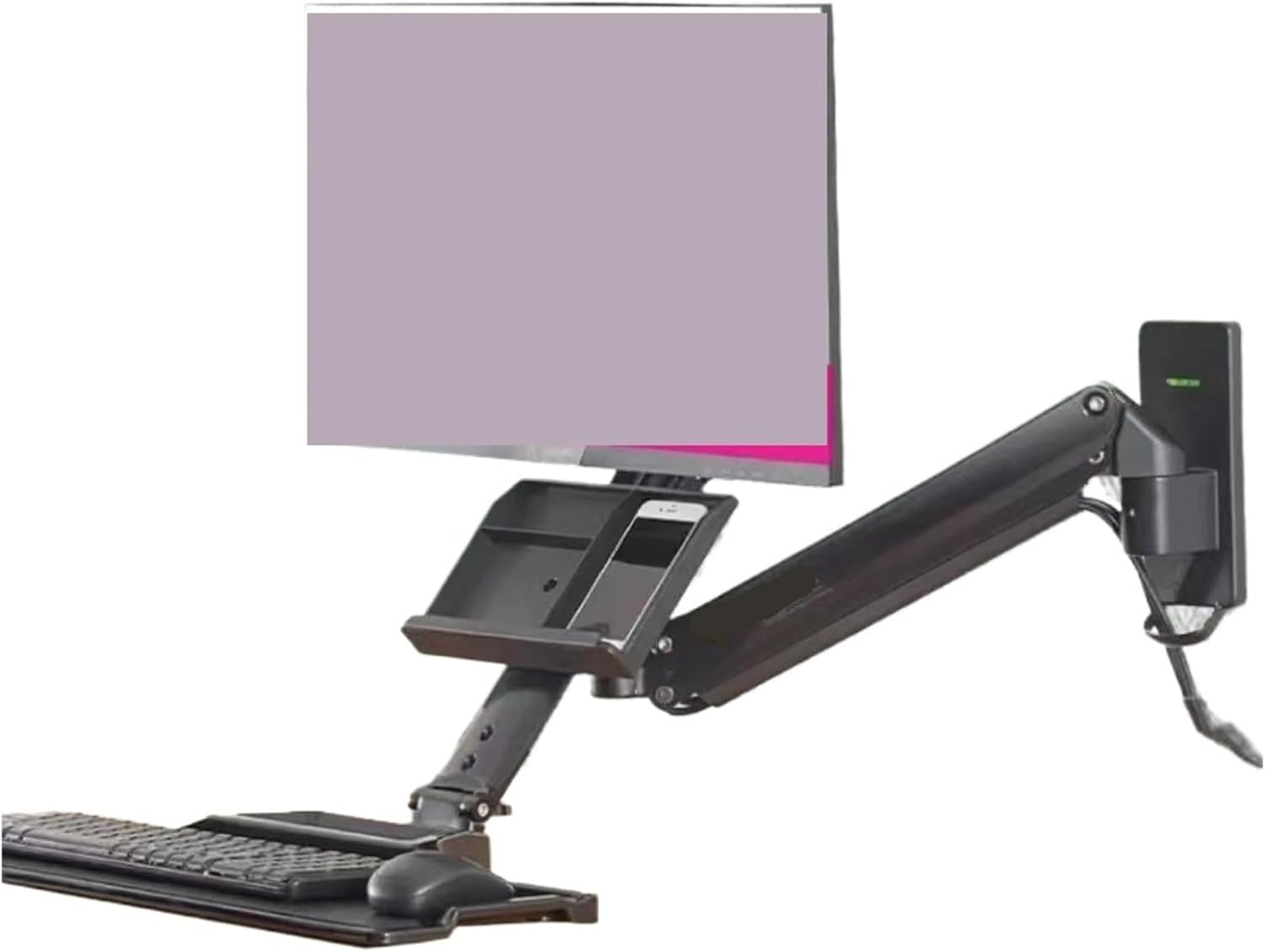 D32 Monitor Wall-Mounted Bracket Rotating Lifting Industrial Equipment Monitoring Desk Keyboard Tray 19-27 inches