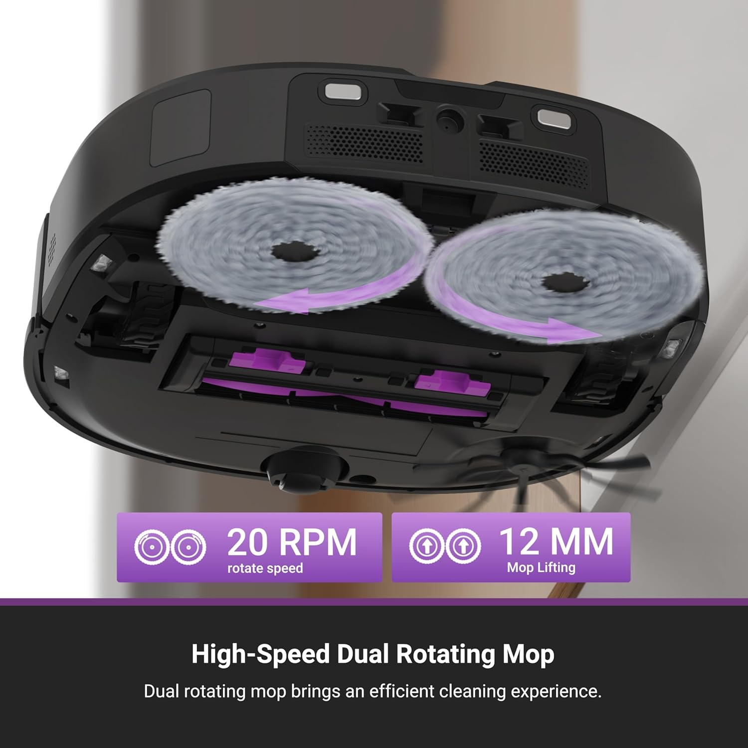Eureka J15 Ultra Self Emptying Robot Vacuum, 19,000 Pa Suction, Flex-Arm Design, 167℉ Water Washing & 131°F Air Drying, AI Obstacle Avoidance, Black