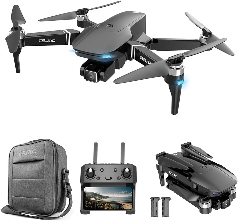 GoolRC CSJ S189 PRO GPS Drone for Adults, 5G WiFi FPV Drone with 4K UHD Camera, RC Quadcopter with Brushless Motor, Optical Flow Positioning, Auto Return Home, Follow Me, Storage Bag and 2 Batteries
