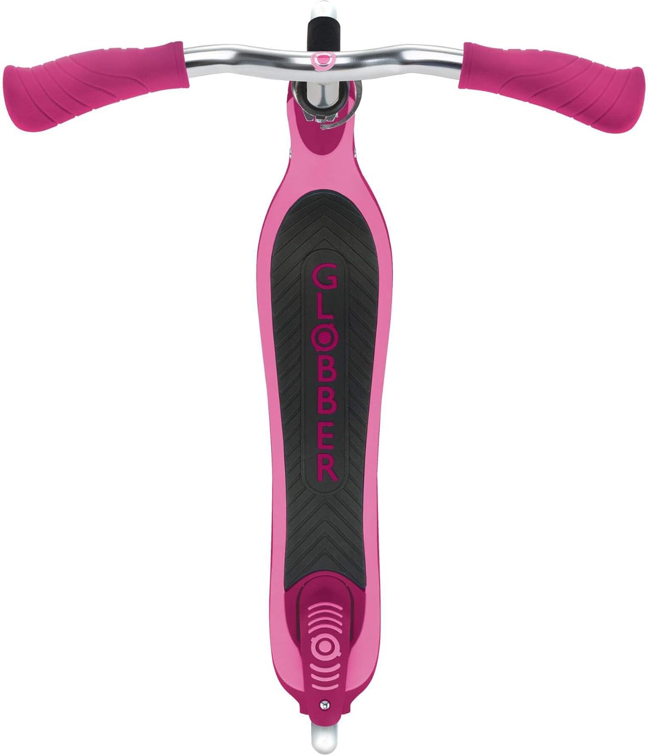 Globber Flow 125 Lights Scooter, Navy Blue - Adjustable, Light-up, Robust Kick Scooter for Kids & Teens (5Y to Adults), 100kg Max Weight, 125mm PU Wheels, Battery-free LED Lights, TPR Grips