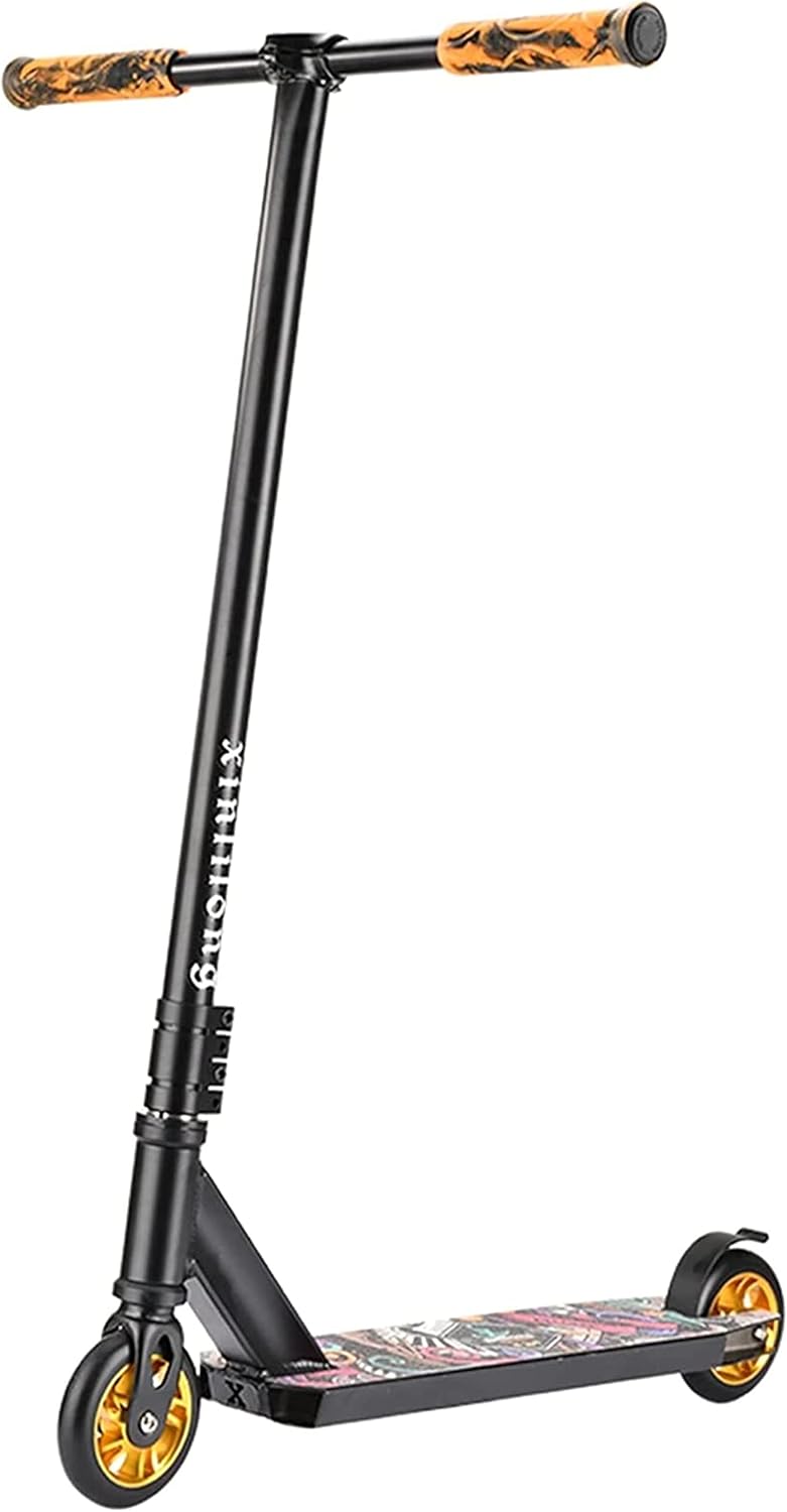 Adult Street Car Two-Wheeled Professional Extreme Scooter Competitive Stunt Car Combination Rod Scooter (Color : Blue) (Black)