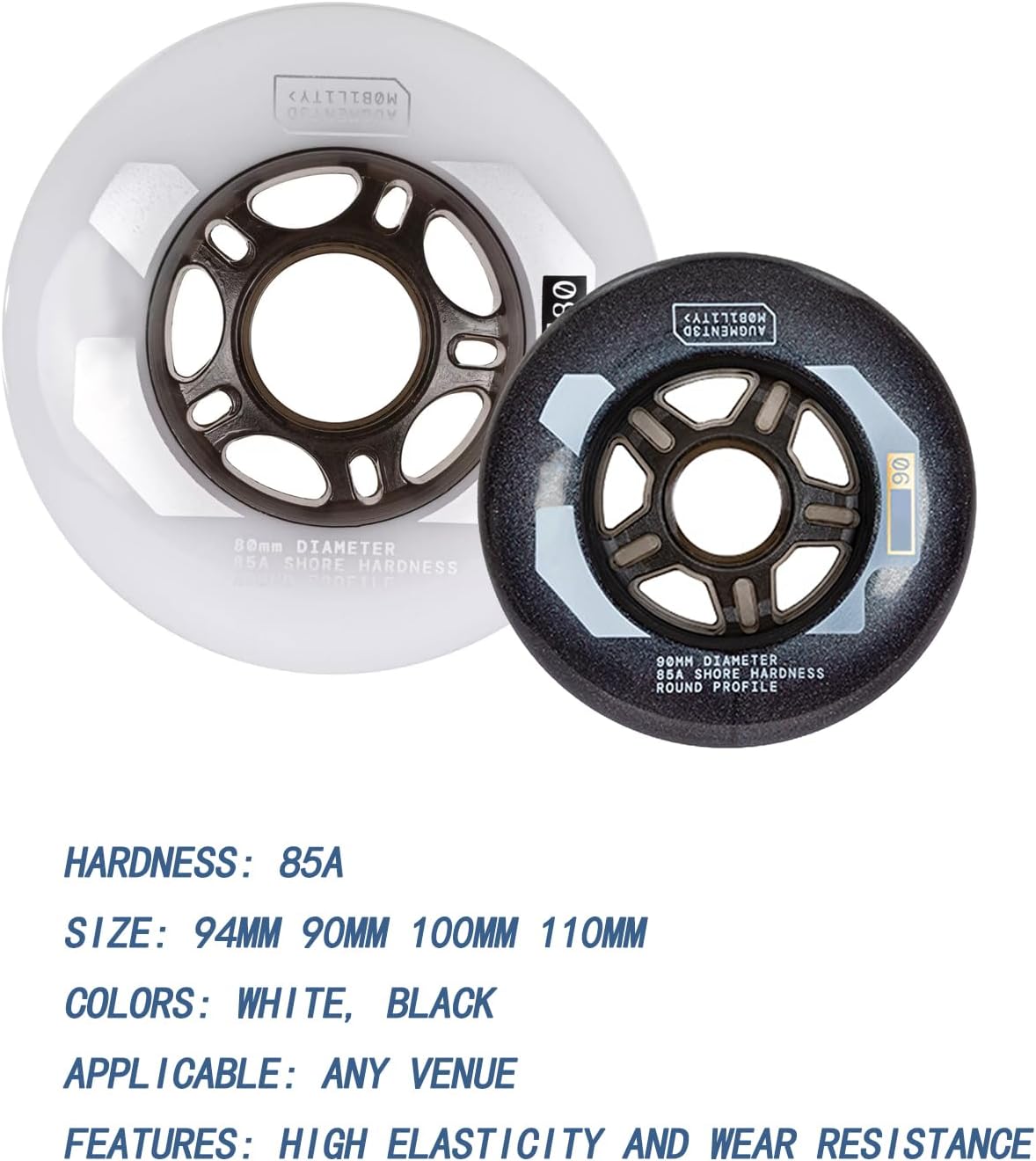 Inline Skate Wheels for Outdoor Indoor Inline Skate Replacement Wheel 85A 84mm 90mm 100mm 110mm Professional Super wear-Resistant
